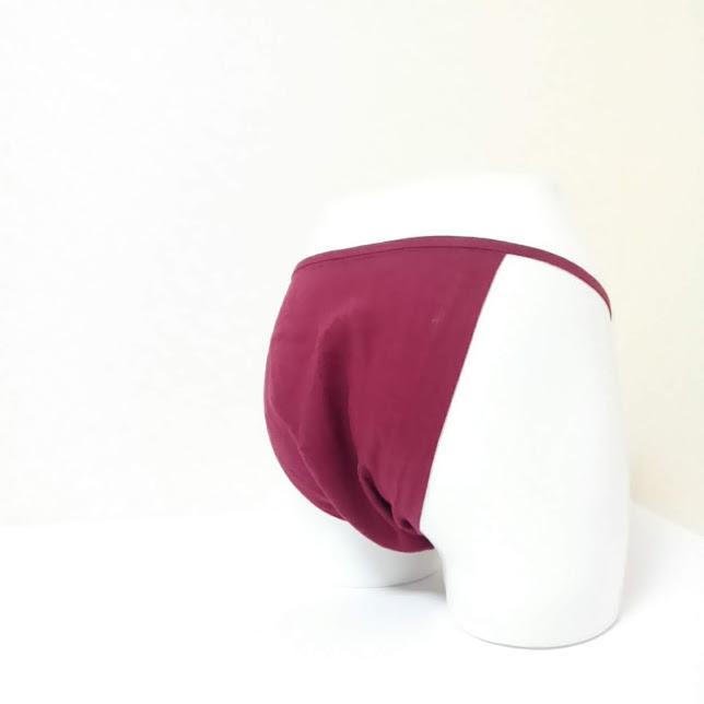 リネン100％ふんどしパンツ　ワインレッド　ひもタイプ | 2枚目