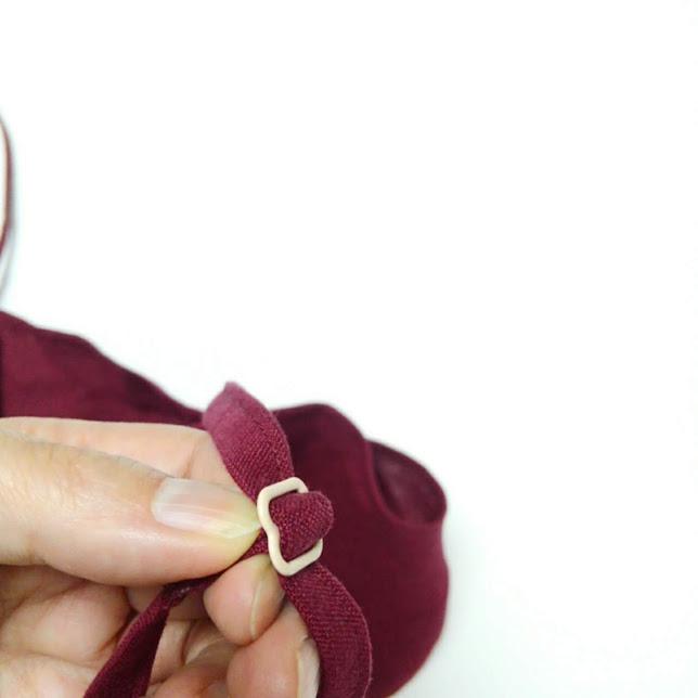 リネン100％　ワインレッド　ブラジャー　ワイヤーなし　ゴム紐なし　ストレッチ素材なし　バッククロス | 8枚目