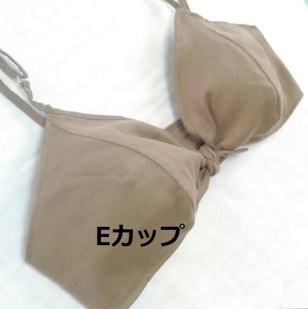 薄手リネンのブラジャー2nd　ベージュ　ワイヤーなし　ゴム紐なし　ストレッチ素材なし　バッククロス | 7枚目